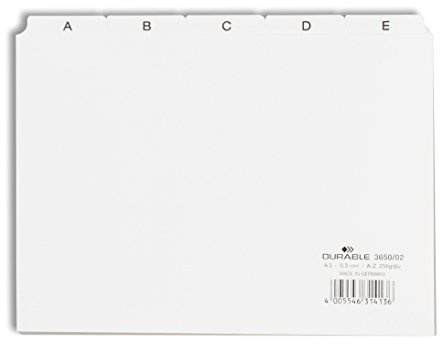 Durable 365002 Registro de control A - Z (A5 apaisado) 1 pieza, blanco