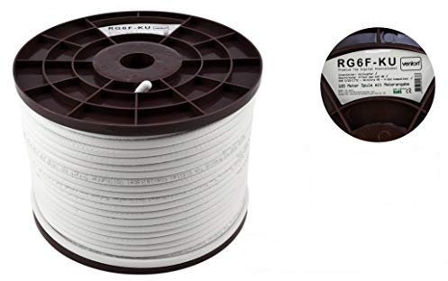 Venton - Cavo coassiale 135 dB RG6F-KU, puro rame schermato, 100 m