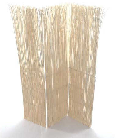 DESIGN DELIGHTS RAUMTEILER Nature |165x120cm(HxB), geblichen | Wohlfühl Paravent aus Weidenzweigen, Raumtrenner, 3teilige Trennwand/Sichtschutz aus Weidenholz