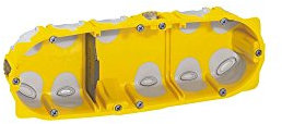 LEGRAND - Boîte Encastrement Ecobatibox Basse Consommation - Pour Cloisons Sèches - Pour Plaques de Plâtre - Profondeur 40 mm -Diamètre de Perçage 67 mm - 3 Postes - Classe Energétique A