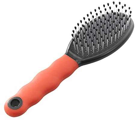 Ferplast Cepillo para Perros - Pelo Corto, Medio y Largo - Cerdas Suaves con Puntas Redondeadas - Mango Ergonómico Suave - Tamaño S, Rojo