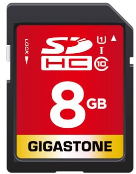 GIGASTONE 8GB SD Card UHS-I U1 Class 10 SDHC Memory Card Full HD Video Canon Nikon Sony Pentax Kodak Olympus Panasonic Digital Camera