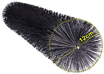 Spazzola per grondaia; Ø 12 cm – produzione tedesca (propria) con bordo particolarmente denso, protezione dalle foglie, antipiccioni, antimartore