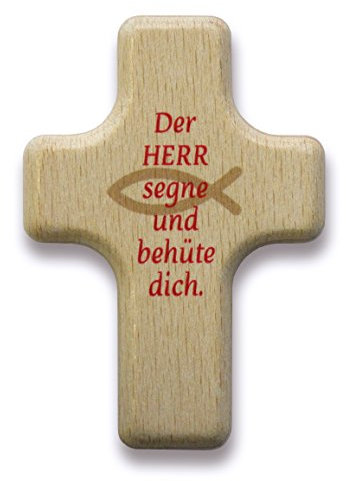 Christliche Geschenkideen °°2551 Handkreuz aus Holz Handschmeichler (Der Herr segne und behüte dich)