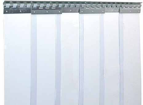 Zettl GmbH Tenda a strisce in PVC con lamelle 2x200mm Altezza 2,25m x Larghezza 1,05m, trasparente, preassemblato, zincato, tenda per stalla, industria, agricoltura, gastronomia