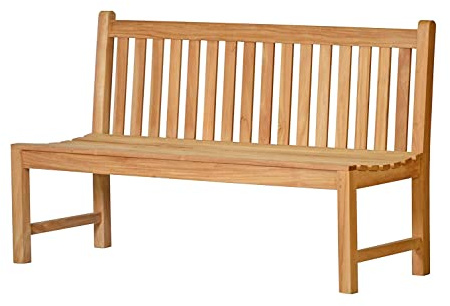 Kai Wiechmann Teak Gartenbank ohne Armlehnen 130 cm wetterfest unbehandelt