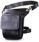 Le'aokuu Herren Echtes Leder Tasche Beinbeutel Beintasche Außenbeintasche Hüfttasche Drop Leg Thigh Bag Outdoors Messenger Bag 211-1 (211-1 B1 Schwarz)