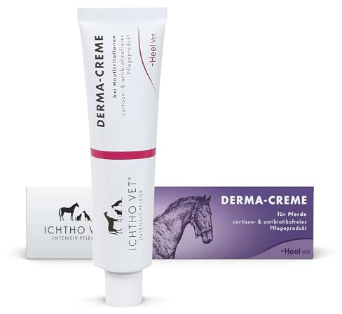 Ichtho vet Derma-Creme Pferd – Intensivpflege bei trockener Haut 2x50 g | Unterstützt die Hautregeneration, hautberuhigend, feuchtigkeitsspendend und rückfettend |Made in Germany