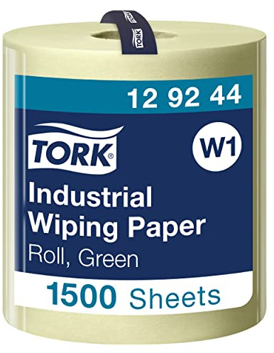 Tork 129244 Industrie Papierwischtücher für W1 Bodenständer- und Wandhalter-System / 2-lagige Putzrolle in Grün / Advanced Qualität / 1 x 510 m