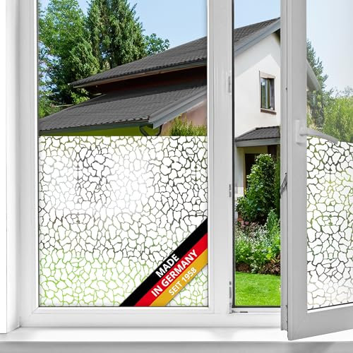 d-c-fix Fensterfolie Lava - 45 cm x 1,5 m – statische Sichtschutzfolie mit modernem Muster für Glasflächen – selbsthaftend, blickdicht, dekorativ