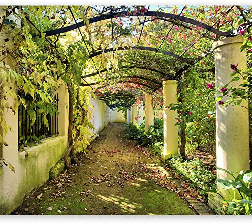 Wallpaper, Wall Mural Landscape 350x256 cm / 137.8 x 96.5 | Non-Woven Premium Art Print Fleece Wall Mural Decoration Poster Picture Design Modern, Nature Architecture Flowers Leaves