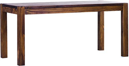 B.R.A.S.I.L.-Möbel Esstisch Rio Kanto 160x80 cm Eiche antik Pinie Massivholz Größe und Farbe wählbar Esszimmertisch Küchentisch Holztisch Echtholz vorgerichtet für Ansteckplatten Tisch ausziehbar