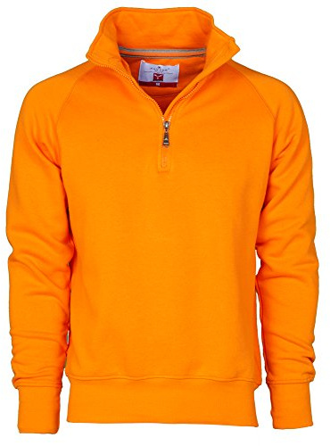 CHEMAGLIETTE ! Sweat de travail en tricot molletonné coton avec demi-fermeture éclair couleur Payper Miami + - Orange - S