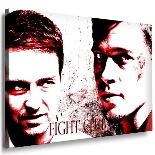Fight Club - Brad Pitt Kunstdruck 100x70cm k. Poster ! Bild fertig auf Keilrahmen ! Pop Art Gemälde Kunstdrucke, Wandbilder, Bilder zur Dekoration - Deko. Film / Movie / Tv Stars Kunstdrucke