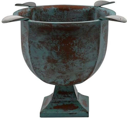Stinky Cigar Box Pressed Ashtray, Patina Copper - Windproof Design with 4 Stirrups, Deep Bowl for Indoor & Outdoor Use, Heat Resistant & Easy to Clean - Ideal Smoking Accessory for Cigar Enthusiast