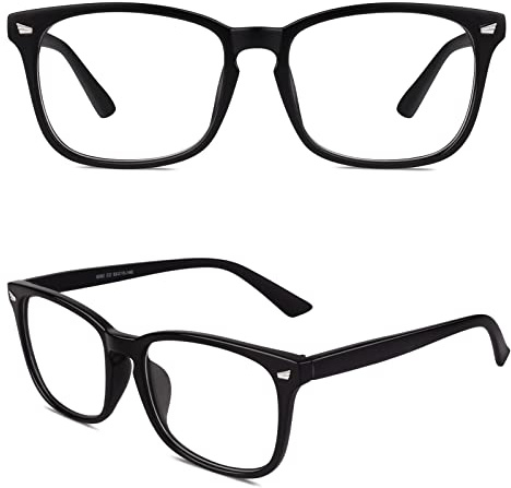 CGID CN81 Damen Herren Styler klassische Nerdbrille Streberbrille Pantobrille 80er Jahre Klarglas Fashion Oversized Nerd Geek Style