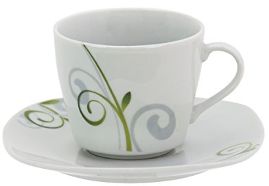 VAN WELL Set 2 pièces. Tasse à Expresso 11 cl avec Soucoupe pour Tasse à Expresso 12,3 cm Mirage