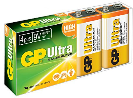 GP Batteries Ultra Alkaline 9V Pack of 4 | Superb operating time | Battery Can Be Used Across All Devices | Shelf Life Up TO 7 Years
