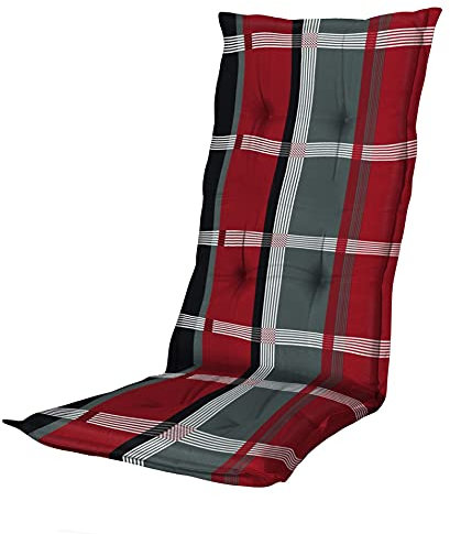 8 cm Luxus Hochlehner Auflage B 253, grau rot kariert