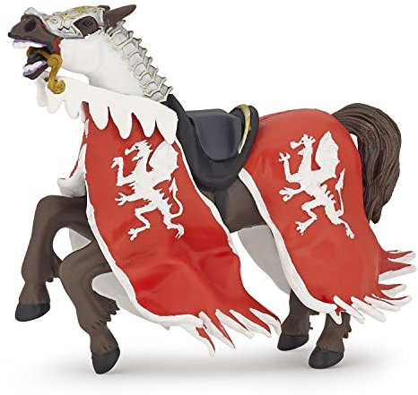 Papo MEDIEVAL-FANTASY Figurine, 39388 Red Dragon King Horse, Multicolour, 13x7x11 cm