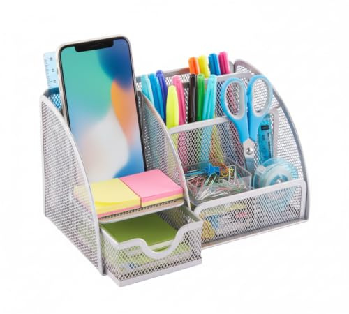 OSCO Wiremesh Desk Organiser - Silver, Silber (klein), S, MD01-SLV