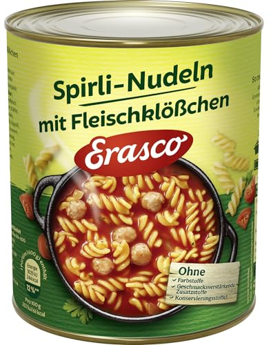 Erasco Spirli-Nudeln mit Fleischklößchen, 3er Pack (3 x 800 g Dose)