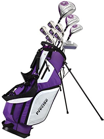 Top Line Ladies Purple Right Handed M5 Golf Club Set for Tall Ladies ( Height 5'8 to 6'1) , Set Includes: 460cc Driver, #3 Wood, 21* Hybrid, #5, #6, # 7, #8, #9, PW Stainless Steel Irons, Putter, Graphite Shafts for Woods & Irons, Stand Bag & 3 Head Covers