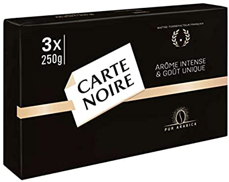 Carte Noire Classique, Café Torréfié Moulu Pur Arabica, 3 Paquets de 250 g