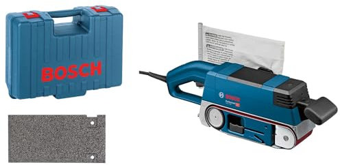 Bosch Professional Bandschleifer GBS 75 AE (750 Watt, inkl. Gewebeschleifband, Staubsack, Grafitplatte, Handwerkoffer)