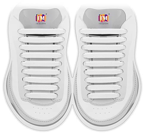 INMAKER Cordones sin Ataduras para Niños y Adultos, Elásticos y Planos de Silicona para Zapatillas de Deporte y Correr