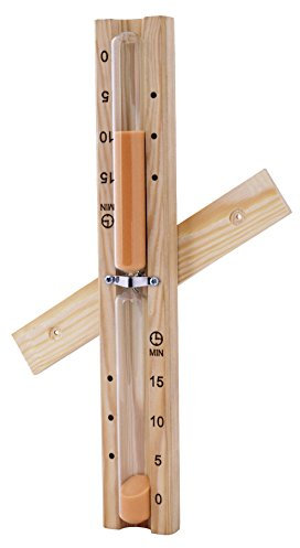 Well Solutions Sanduhr 15 Minuten aus Nadelholz, Timer, Saunauhr