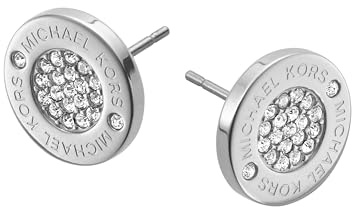 Michael Kors örhängen i rostfritt stål e rostfritt stål, colore: Silver Pave Circle, cod. MKJ3352040
