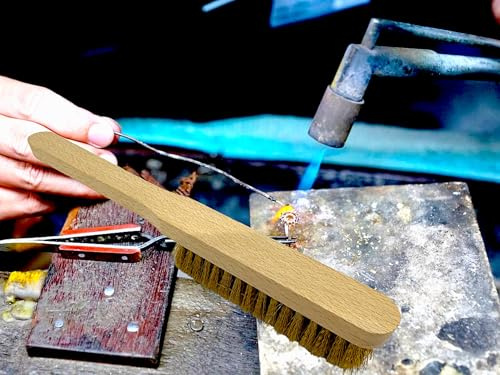 MAAJ Messing DRAHTBÜRSTE FEINBÜRSTE 4-reihig Maxi - Made IN Germany