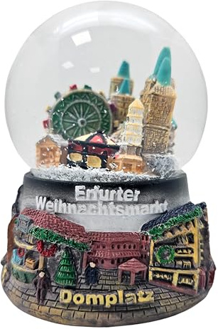 Souvenir Schneekugel Weihnachtsmarkt Erfurt Domplatz | Reiseandenken Deutschland | Weihnachtsstimmung | 30075