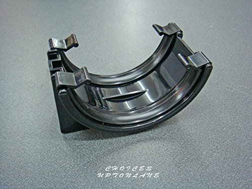 BLACK HALF ROUND 112MM GUTTERING FITTING(S) UNION JOINT BRACKET