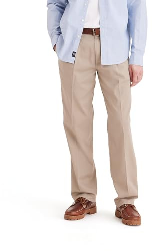Dockers Men's Classic Fit Easy Khaki Pants-Pleated (Standard and Big & Tall), Timberwolf, 32W x 30L