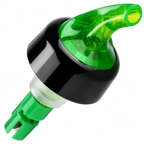 bar@drinkstuff Exacto 35ml Spirit Pourer Set of 3 – Measured Bottle Speed Pourers for Accurate Cocktail & Shot Serving – Green Bar Optic Free Flow Liquor Dispenser for Spirits & Home Bars
