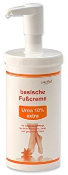 Caremed CareMed Urea 10 Extra, Basische Fußcreme für sehr trockene, raue Füße, pH-Wert 8, 0, Fußpflegecreme, 450 ml mit Spender
