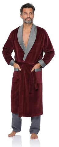 Revise Raul RE-102 Elegant Herren Bademantel – Morgenmantel – Ganzjahres-Bademantel