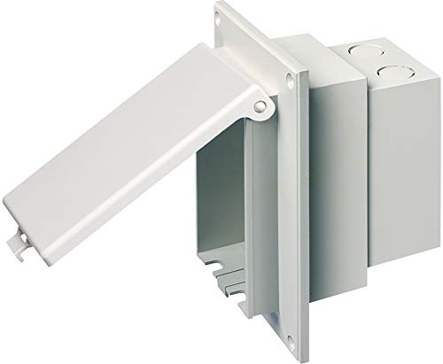 Arlington Industries Arlington DBVR1W-1 Low Profile IN BOX Electrical Box with Weatherproof Cover for Flat Surface Retrofit Construction, 1-Gang, Vertical, White