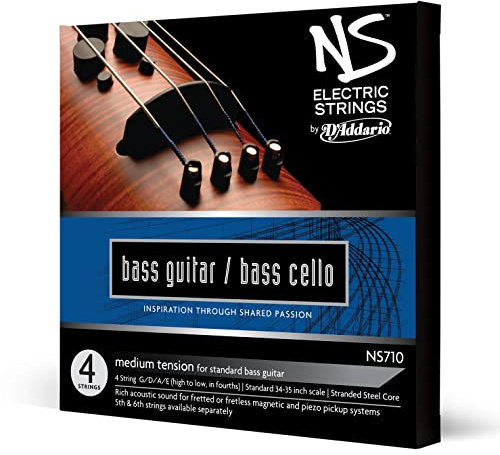 D'Addario NS Electric Bass/Cello String Set, 4/4 Scale, Medium Tension