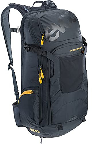 EVOC FR TRAIL BLACKLINE 20l Protektor Rucksack, Backpack für Bike-Touren & Trails (LITESHIELD Rückenprotektor TÜV/GS zertifizierter Fahrradrucksack, LITESHIELD SYSTEM AIR, Größe M/L), Schwarz