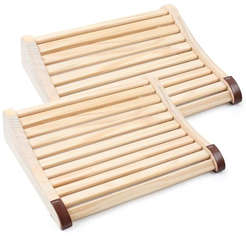 Gemsaya Lot de 2 appuie-tête ergonomiques en bois pour sauna - 37 x 33 x 10 cm