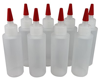 Pinnacle Mercantile (8-Pack 4 Oz Plastic Squeeze Bottles Long Red Tip Caps Food Grade Perfect for Icing, Cookie Decorating, Condiments, Arts and Crafts BPA Free Empty