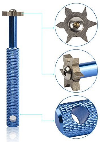 Beehive Filter Rillenschärfer mit 6 Köpfen – Golf Club Rillenschärfer-Werkzeug und Reiniger für alle Eisen, Pitching-, Sand-, Lob-, Gap- und Approach-Wedges und Utility-Schläger, blau