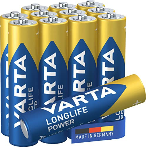 VARTA Batterien AAA, 12 Stück, Longlife Power, Alkaline, 1,5V, ideal für Spielzeug, Funkmaus, Taschenlampen, Made in Germany