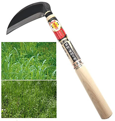 Japanische Sichel Stahl SK-5 Mähen Trimmen Mähen Gras Unkrautvernichtung Gartenwerkzeug Gartenarbeit Handsichel Hergestellt in Japan