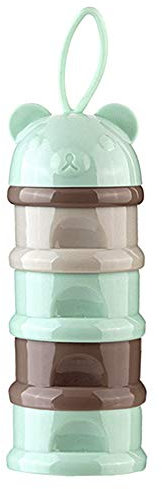 Aisi Baby Milchpulver Portionierer 4 Fächer Formel Milchpulverspender Aufbewahrungsbehälter Milk Powder Dispenser Aufbewahrungssystem Behälter für Babynahrung inklusive Deckel für 4 Portionen