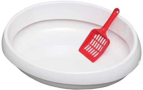 Iris Ohyama Vassoio per Gatti, Fino a 4kg, 1 Pala, Bianco, Tetto Aperto, Box per gatti, Lato alto, Per Gattini, Conigli, Piccolo, Profondo, Senza BPA, Facile da pulire, PNE-480