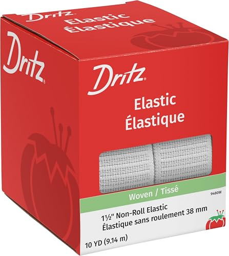 Dritz 9480W Vlies-Gummiband, Weiß, 38 mm x 9 m